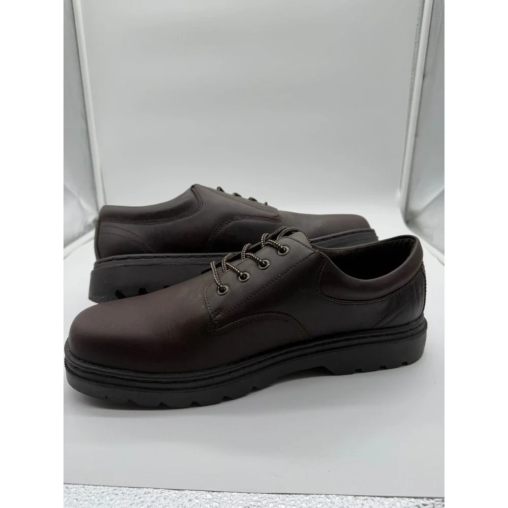 Academie Gear Tuffex Mens 14M Brown Leather Oxford Lug Sole Shoes